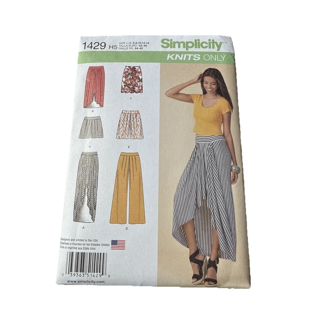 Simplicity Sewing Pattern 1429 US‎ 6-14 Misses Uncut Pull-On Asymmetrical Skirt